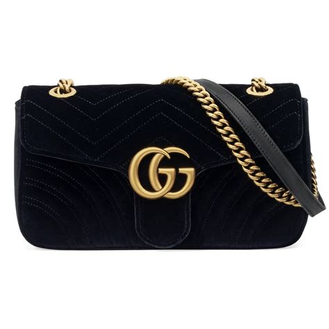 gucci velvet bag black|Gucci velvet bag marmont.